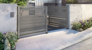 GAMME Contemporain Barreaudes
Portail alu classiques, modernes 
ou intemporels à composer avec 5 
types de barreaux au choix